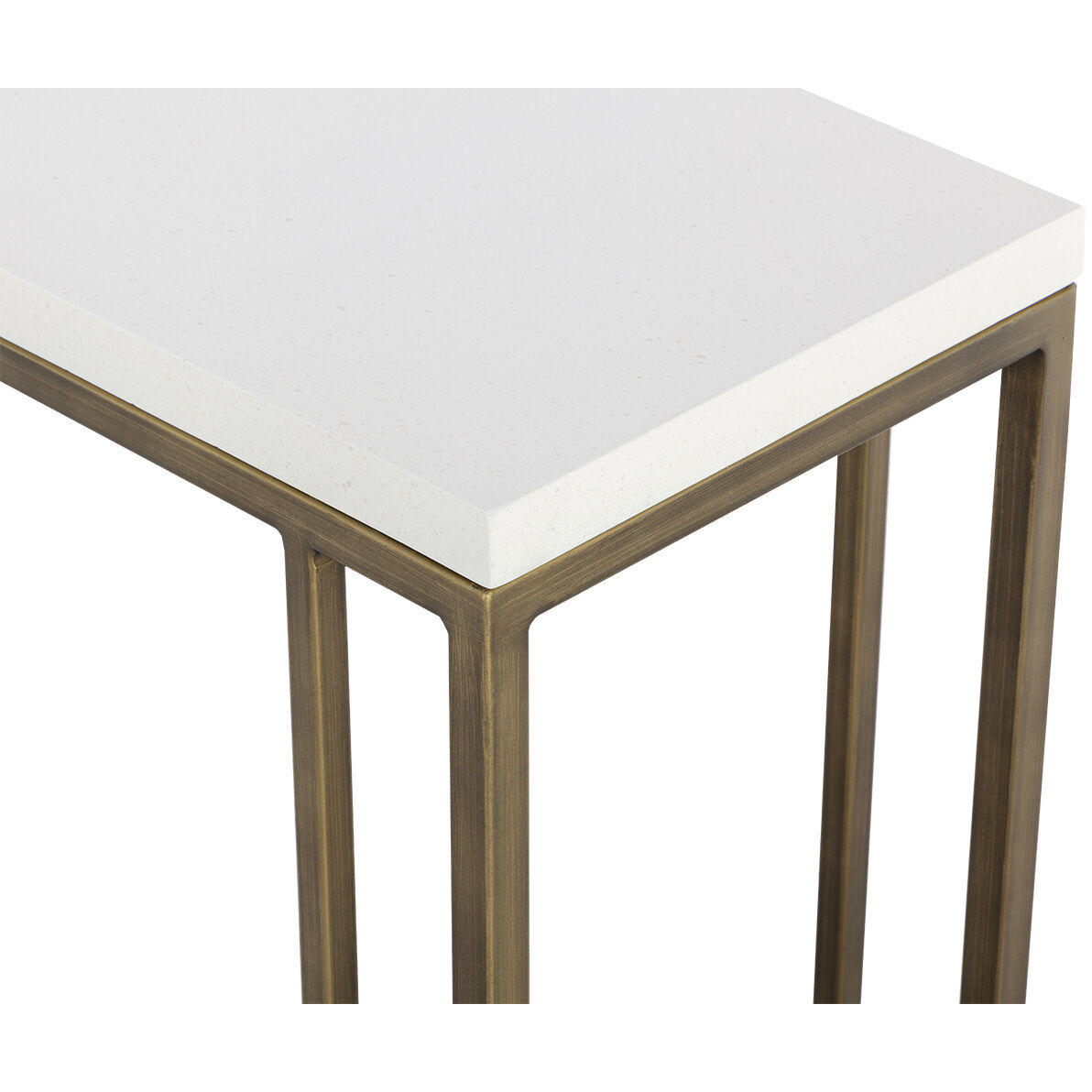 Sawyer 26 X 19.75 inch Antique Brass / White Outdoor End Table